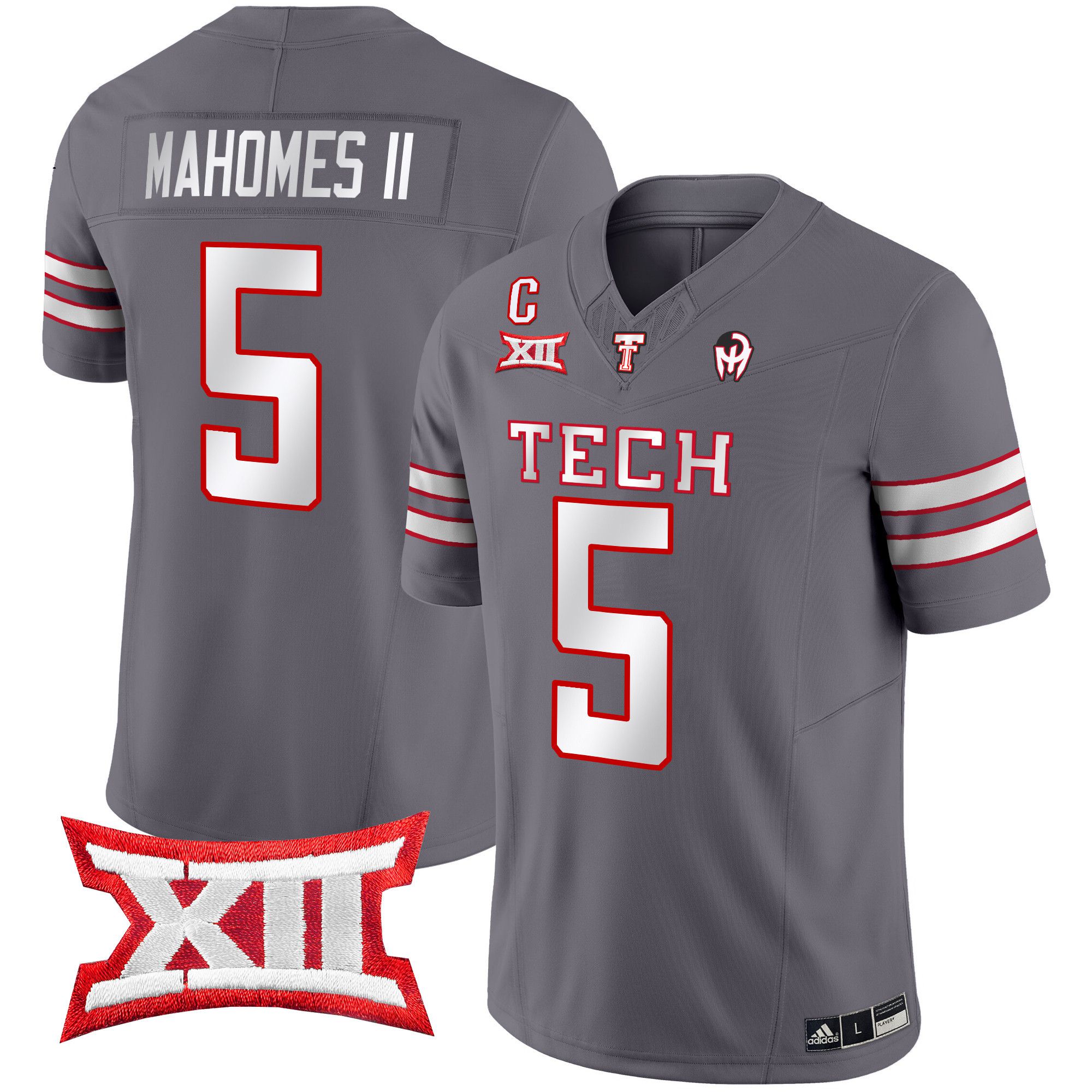 Men Texas Tech Red Raiders #5 Mahomes ii Grey 2024 Patrick Mahomes Symbol Vapor Limited NCAA Jersey